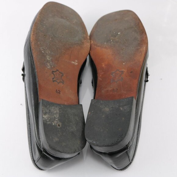Alessandro Baroni Mens Dante Loafer Size 42 8 Black Leather Moc Toe Shoe Italy - Picture 10 of 12